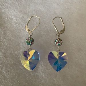 Heart Shaped Crystal Earrings
